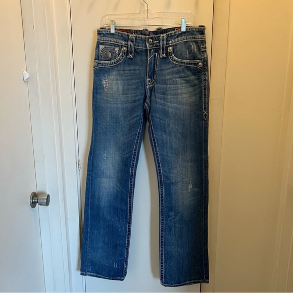 Rock Revival Embroidered Robert Straight Jeans-Size 31 - Picture 1 of 16